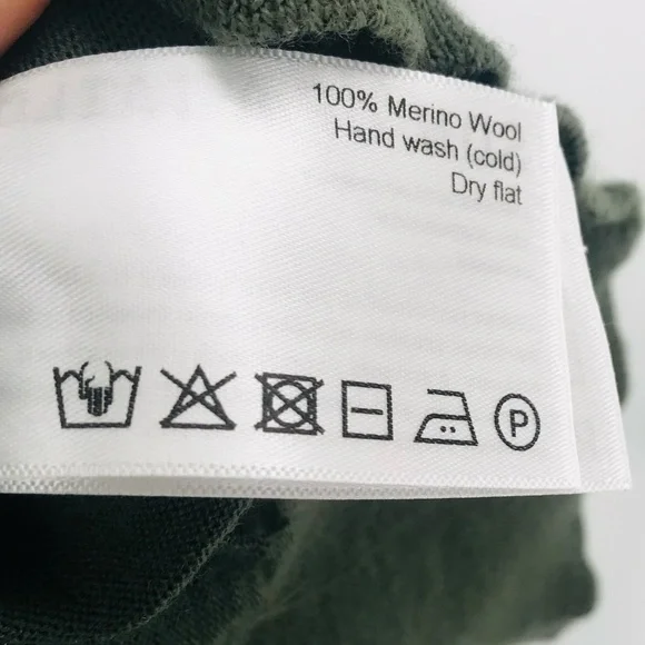 Son Of A Tailor Crewneck Merino Wool Knit Sweater Olive Green Size Small - Picture 3 of 4